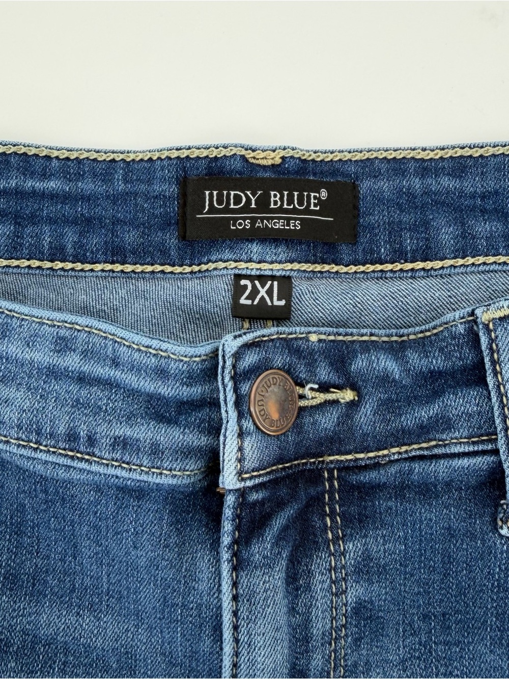 Judy Blue 2X Janette Camo Patch Skinny Jeans Plus Size Mid Rise Distressed Denim - Picture 5 of 15